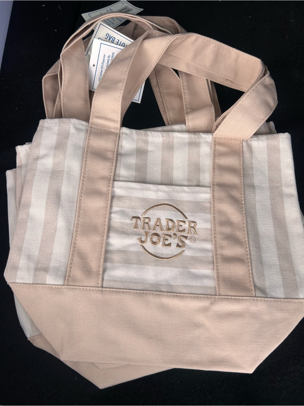 Trader Joe’s Small Blush Stripe Canvas Tote